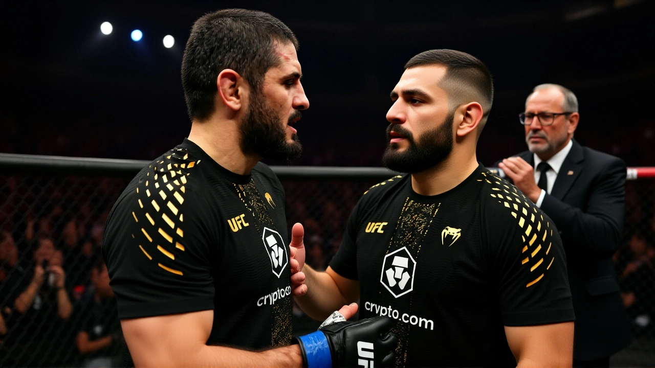 Ислам Махачев стал первым россиянином с двумя поясами UFC, победив Делла Маддалену